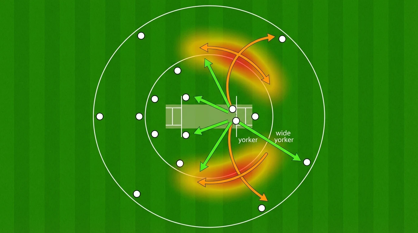 Tactical field view with scoring zones and bowling lines