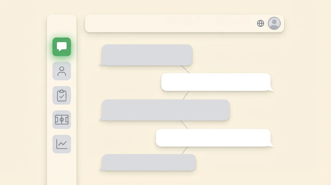 App navigation — sidebar, top bar, and content area
