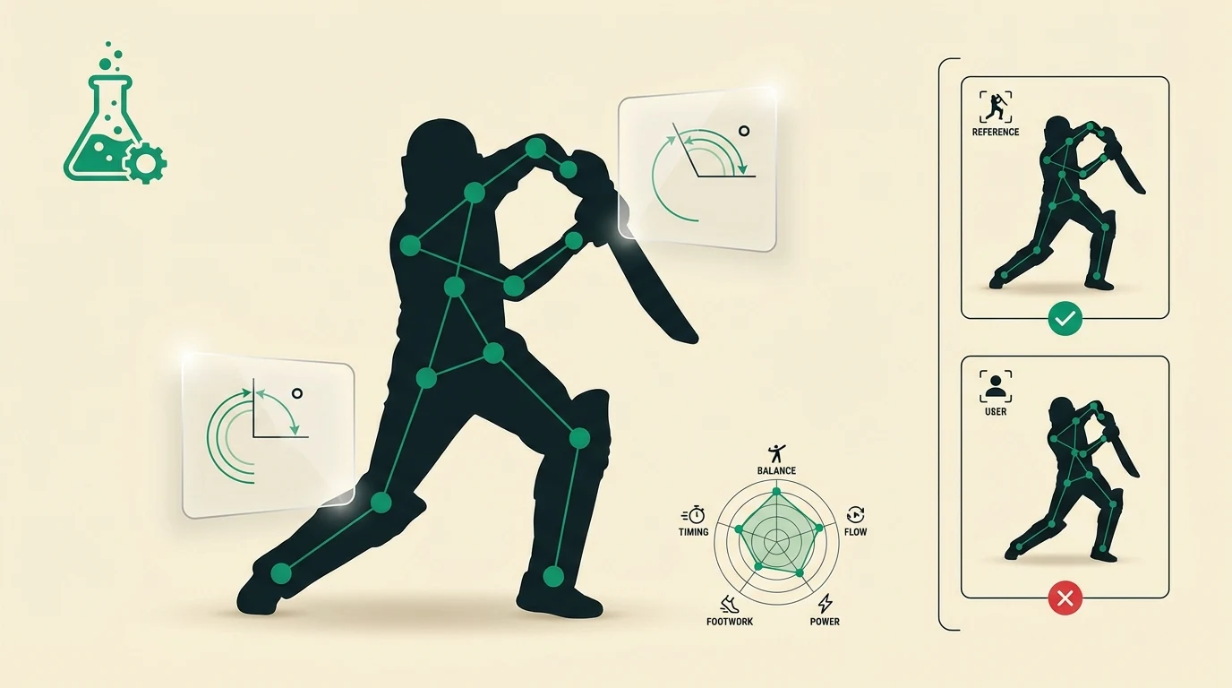 Technique Lab — skeleton overlays, joint measurements, and reference comparisons