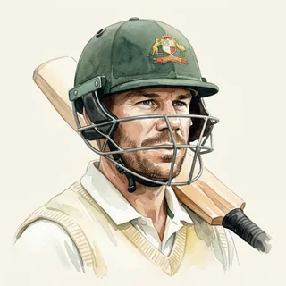 Watercolour portrait of David Warner