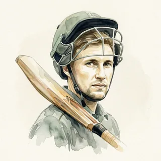 Watercolour portrait of Joe Root